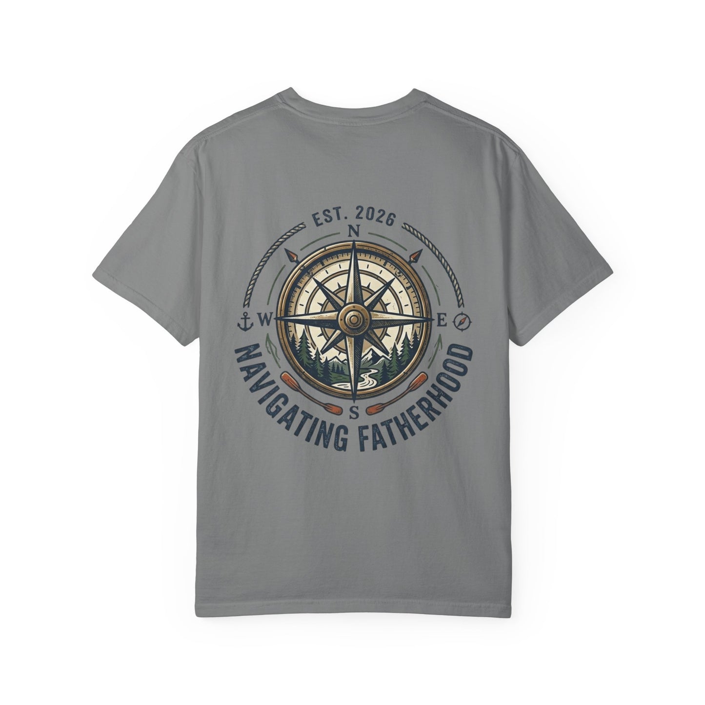 Navigating Fatherhood T-Shirt — Compass “Fatherhood” Graphic Tee
